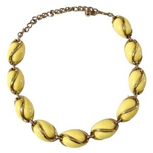 Vintage CORO Statement Necklace Choker Buttery Yellow Gold MOD 60s MCM Retro